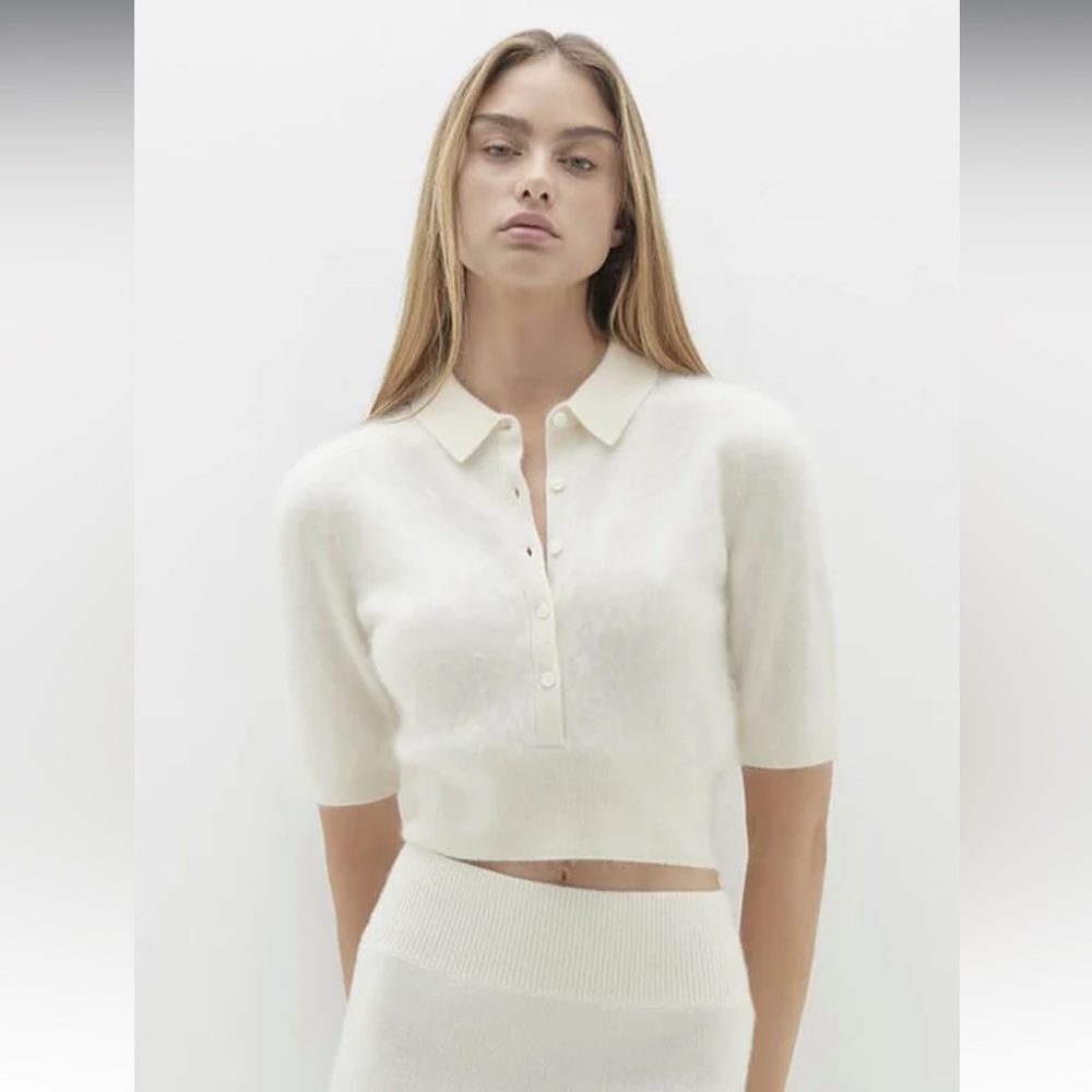 Naked Cashmere - MAISIE BRUSHED CASHMERE COLLARED SWEATER (ecru, xs/s)